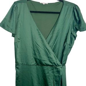 Baltic Born Krystal Satin Wrap Gown | XL | Maxi Dress